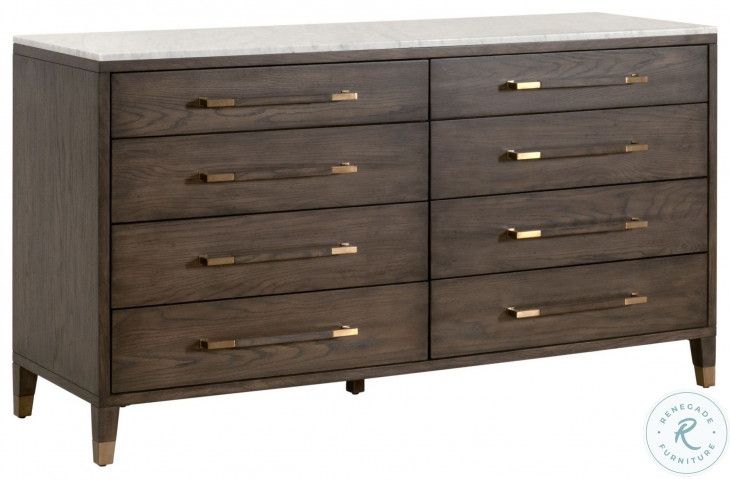 Cambria Dutch Brown Oak 8 Drawer Double Dresser From Essentials For ... intended for Exploring traditional and modern oak 8 drawer double dresser styles