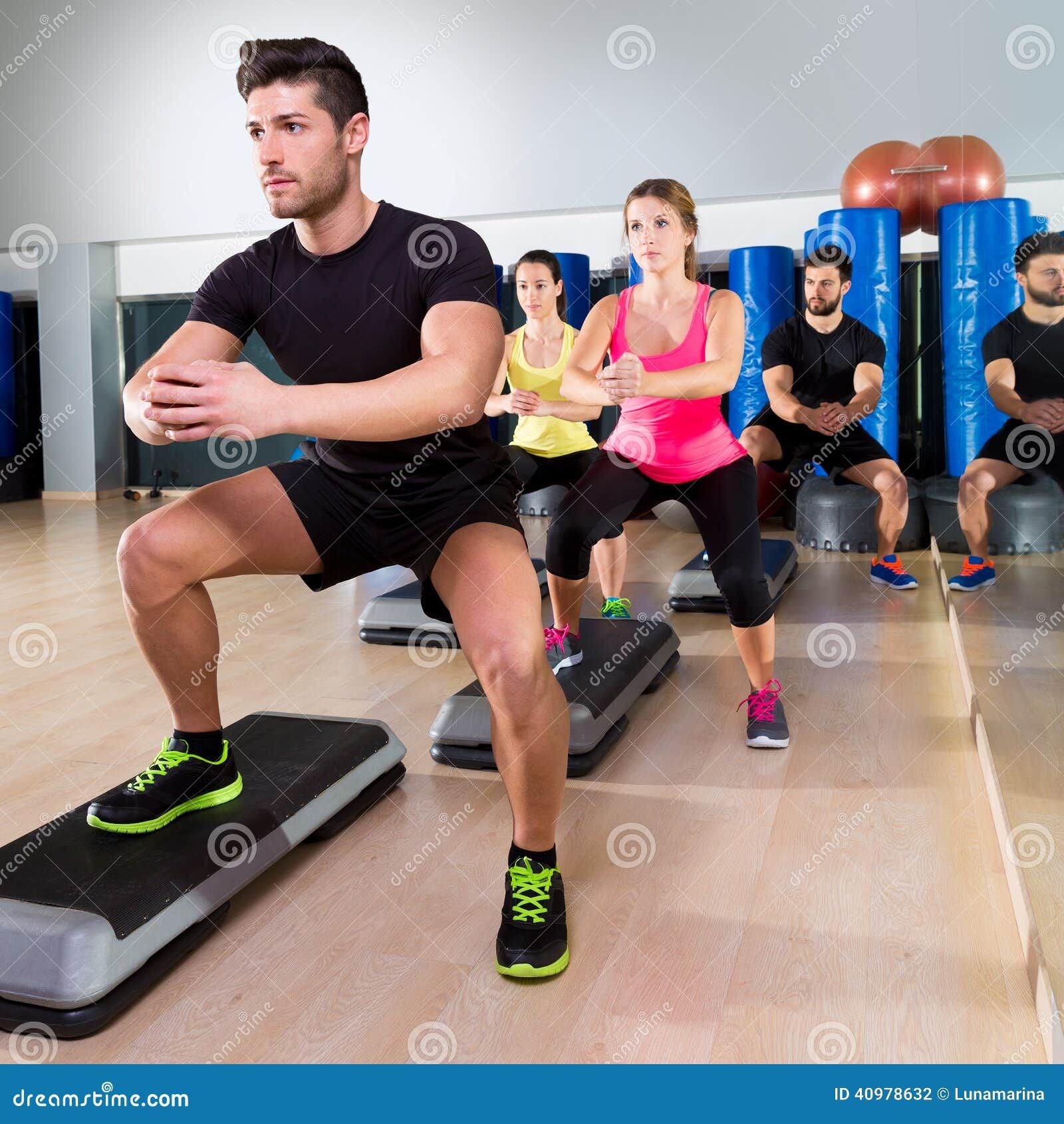 Cardio Step Dance Squat Group At Fitness Gym Stock Photo - Image: 40978632 for Step Inside These 7 Inspiring Laundry Room Retreats