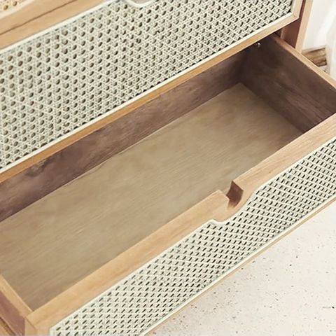 Carled Mid Century Modern Natural 3 Drawers Chest Rattan Woven In Small ... with Mignon Mid-Century Modern Natural Rattan 3-Drawer Chest