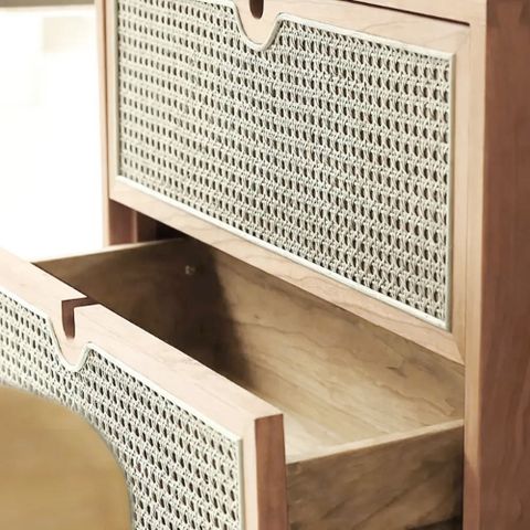 Carled Mid Century Modern Natural 3 Drawers Chest Rattan Woven In Small ... with Mignon Mid-Century Modern Natural Rattan 3-Drawer Chest