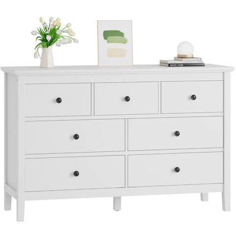 Carpetnal White Dresser For Bedroom, 7 Drawer Dresser With Wide Drawers ... pertaining to The Carmel White 7 Drawer Dresser A Timeless Addition to Any Home