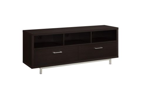 Casey 2-Drawer Engineered Wood 60-Inch Tv Stand Cappuccino intended for Comparing engineered wood vs solid wood for home entertainment centers