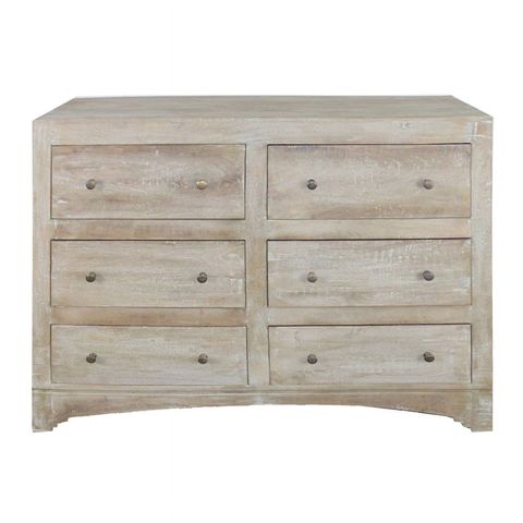Casper 6-Drawer Solid Wood Dresser In Natural Finish - Walmart.com inside Jenna 7-Drawer Solid Wood Dresser, Natural Finish