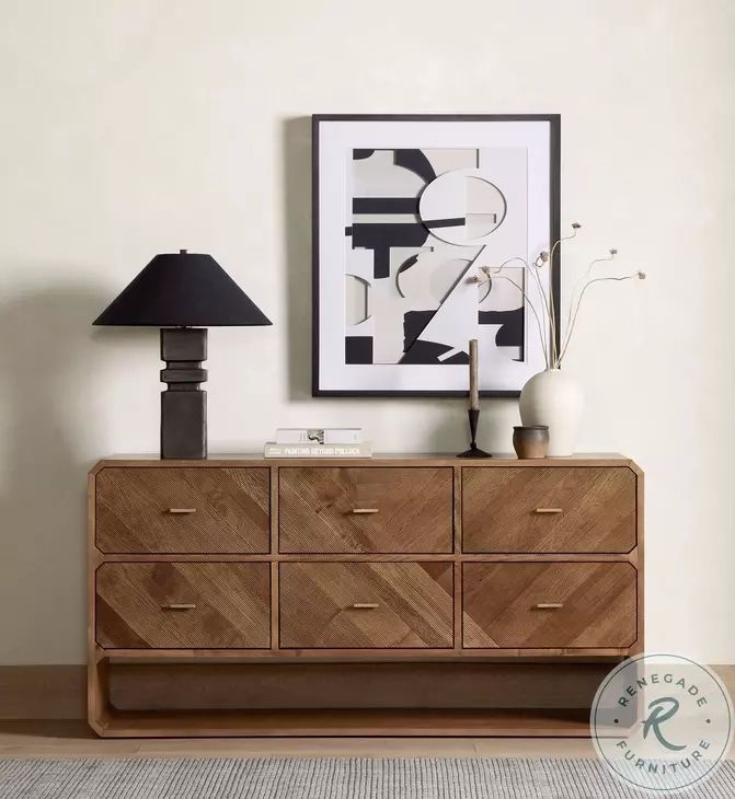 Caspian Natural Ash Veneer 6 Drawer Dresser From Four Hands | Coleman ... with Caspian 6 Drawer Dresser, Natural Ash Veneer
