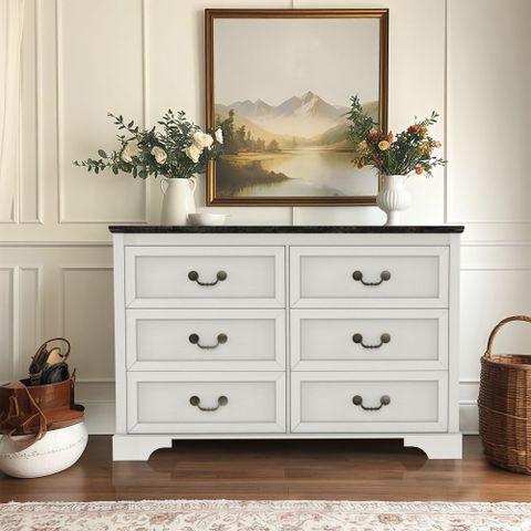 Charlton Home® Goldene American Style 6 - Drawer Accent Chest Cabinet ... in How to choose the right Locher 6 Drawer Accent Chest for your living space