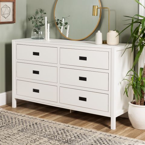 Chateau Lyon Annabelle Six Drawer Solid Wood White Dresser - Walmart.com in Beyond the Beach White Ireland Dressers That Adapt to Any Style