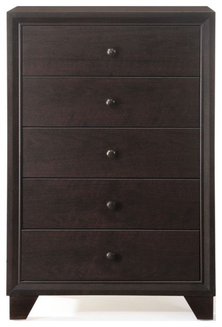 Chest With 5 Drawers, Espresso - Transitional - Dressers - By Simple ... in Chest With 5 Drawers, Espresso
