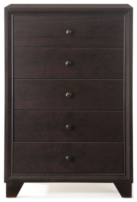 Chest With 5 Drawers, Espresso - Transitional - Dressers - By Simple ... in Chest With 5 Drawers, Espresso