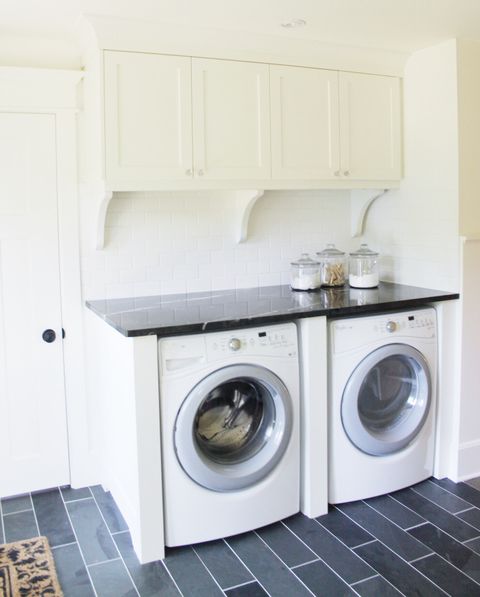 Classic Black And White Laundry Room Renovation - The Leslie Style inside The Enduring Appeal and Practicality of Monochrome Laundry Design