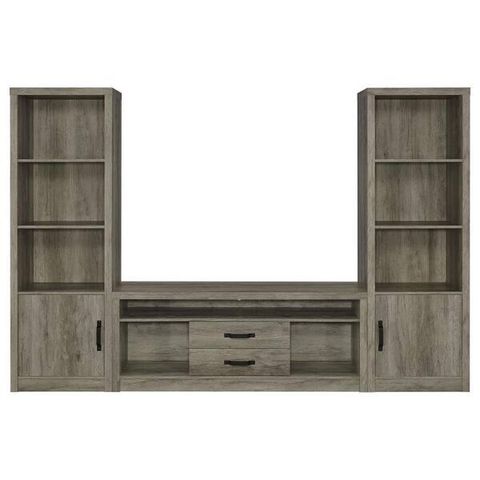 Coaster Burke 3-Piece Gray Driftwood Entertainment Center Fits Tv's Up ... in A Closer Look at the Burke Engineered Wood 71" TV Stand