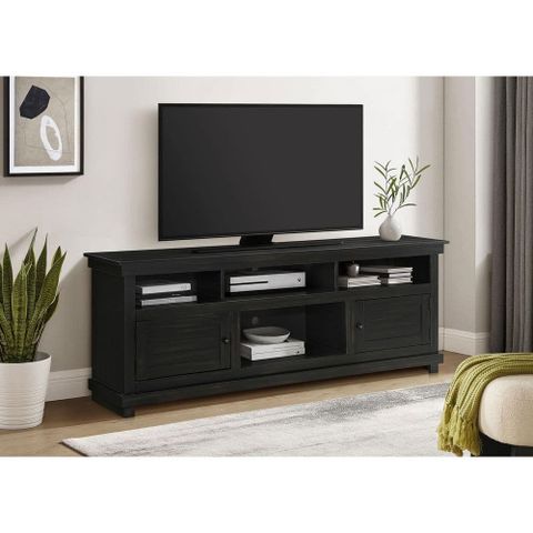 Coaster Payne Distressed Java Tv Stand Media Console Fits Tv's Up To 75 ... pertaining to Inside the Craftsmanship of Payne's 60 inch Media Console with Distressed White Finish