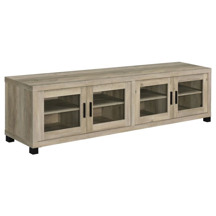 Coaster Sachin 4-Door Engineered Wood 79 Inch Tv Stand Distressed Pine ... regarding James 3-Drawer Engineered Wood 71&quot; Tv Stand Distressed Pine