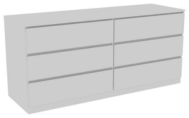 Cocora 6 Drawer Double Dresser - Transitional - Dressers - By Depot Eshop Llc | Houzz regarding Finding Harmony in Your Space with a White Cocora Dresser