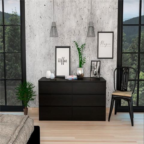 Cocora 6 Drawer Double Dresser With Superior Top, Black - Walmart.com in Cocora 6 Drawer Double Dresser, White