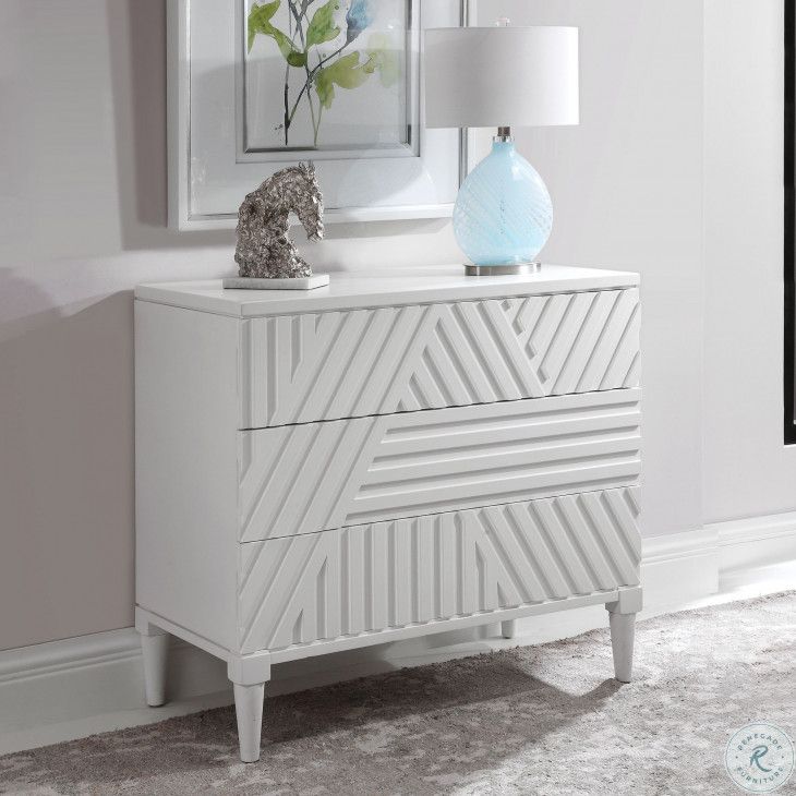 Colby Crisp White Drawer Chest From Uttermost | Coleman Furniture for Uttermost Colby Blue Drawer Chest