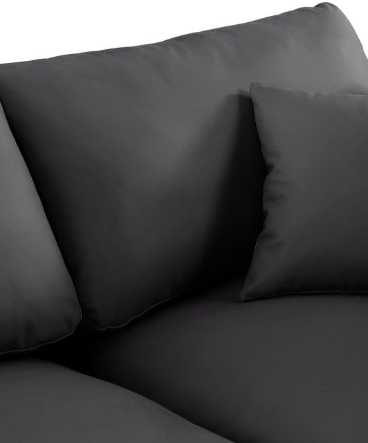 Comfy Upholstered Modular Sofa, 4-Piece: 4 Armless Chair - Transitional ... with Designing with the Indulge Sofa Practical Tips for Your Black Vegan Leather Piece