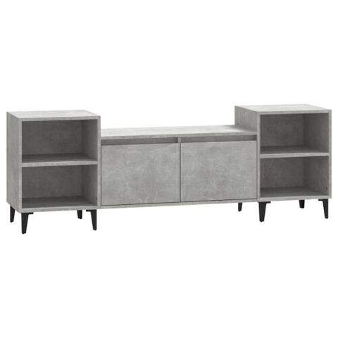 (Concrete Grey) Vidaxl Tv Cabinet Engineered Wood Tv Console Media ... pertaining to Elevate Your Home Entertainment Setup with vidaXL Media Units