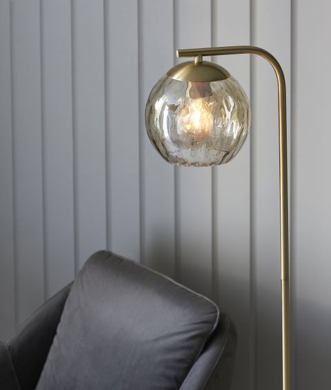 Contemporary Brushed Brass Floor Lamp With Glass Dome Shade with Creating Ambiance with Panos 6625 Tall Floor Lamp in Residential Settings