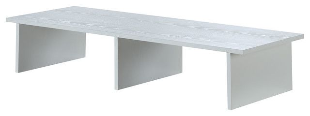 Convenience Concepts Designs2Go 42&quot; Tv/Monitor Riser Stand In White ... regarding Convenience Concepts Designs2Go Large Tv/Monitor Riser In Light Gray Wood Finish