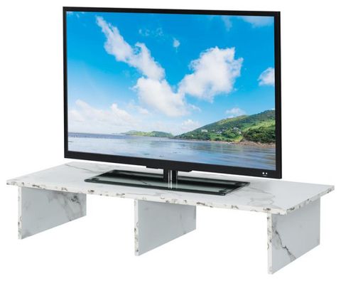 Convenience Concepts Designs2Go Large Tv/Monitor Riser In White Faux ... with regard to Convenience Concepts Designs2Go Large Tv/Monitor Riser In Light Gray Wood Finish