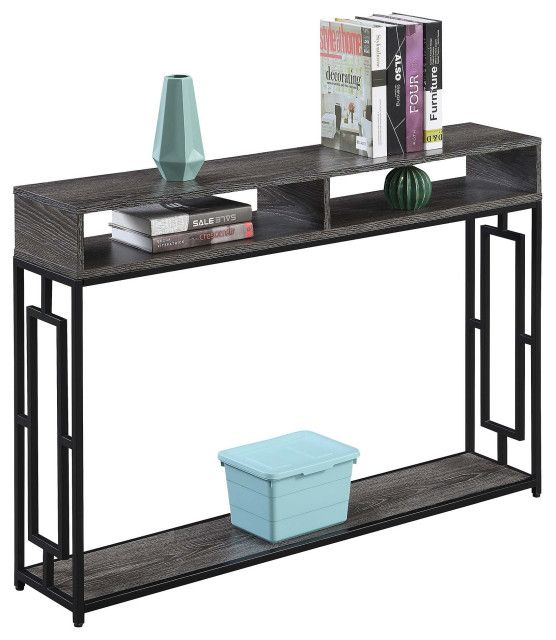 Convenience Concepts Town Square Deluxe Console Table With Shelf R4 ... intended for Exploring the Popular Town Square Console Table with Shelf in Espresso Finish