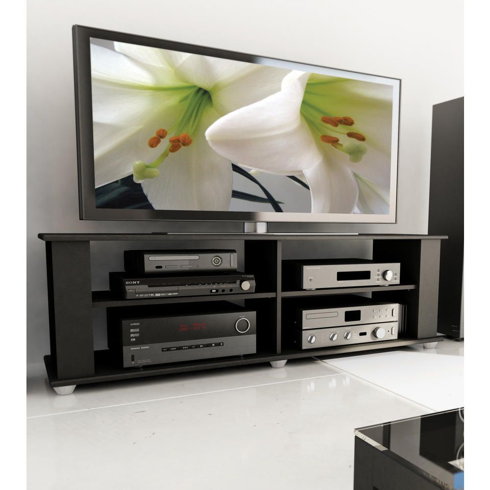 Corliving Fillmore 58&quot; Wide Ravenwood Black Tv / Component Stand for Fillmore 58&quot; Ravenwood Black Tv And Component Stand