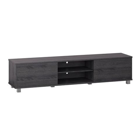 Corliving Hollywood Dark Grey Wood Grain Tv Stand With Doors For Tvs Up ... intended for Understanding the versatility of CorLiving Hollywood Grey TV stands for large screen displays
