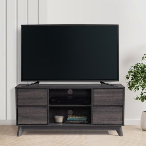 Corliving Hollywood Dark Grey Wood Grain Tv Stand With Drawers For Tvs ... for Corliving Hollywood Grey Wood Grain Tv Stand For Tvs Up To 85