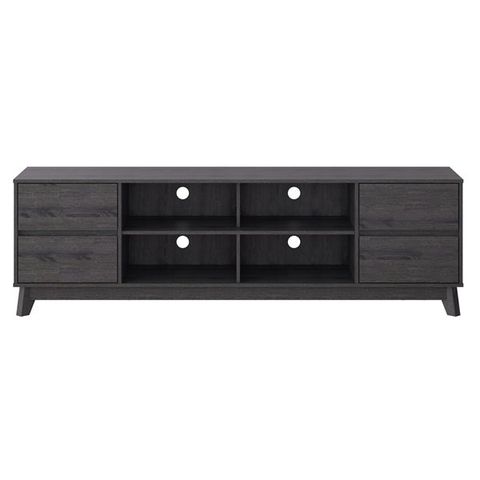 Corliving Hollywood Dark Grey Wood Grain Tv Stand With Drawers For Tvs ... inside Understanding the versatility of CorLiving Hollywood Grey TV stands for large screen displays
