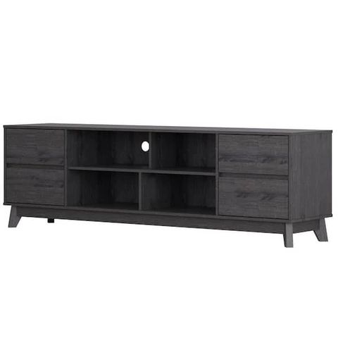 Corliving Hollywood Gray Wood Grain Tv Stand With-Drawers For Tvs Up To ... in Corliving Hollywood Grey Wood Grain Tv Stand For Tvs Up To 85