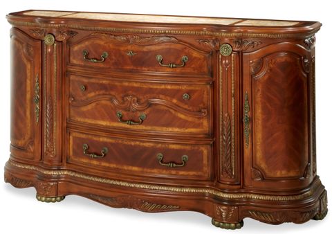 Cortina Honey Walnut Dresser From Aico (N65050-28) | Coleman Furniture with Cortina 6-Drawer Chest - Honey Walnut