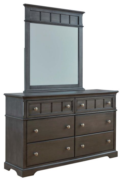 Cortland Dresser And Mirror, Light Steel Gray - Transitional - Dressers ... pertaining to Designing with Cortland Dresser and Mirror in Light Steel Gray for Maximum Impact