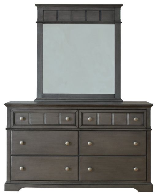 Designing with Cortland Dresser and Mirror in Light Steel Gray for Maximum Impact