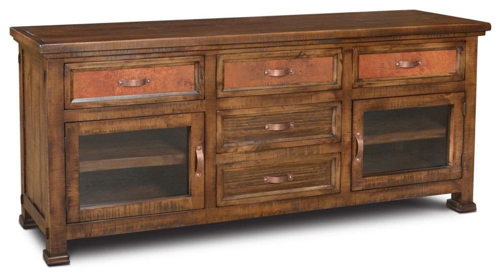 Crafters And Weavers Elements Collection Copper Tv Stand - 66&quot;, 74 ... throughout Crafters And Weavers Elements Collection Copper Tv Stand - 66&quot;, 66