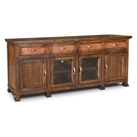 Crafters And Weavers Elements Collection Copper Tv Stand - 66", 85 ... with regard to Exploring the Artistry Behind Crafters and Weavers Copper Furniture