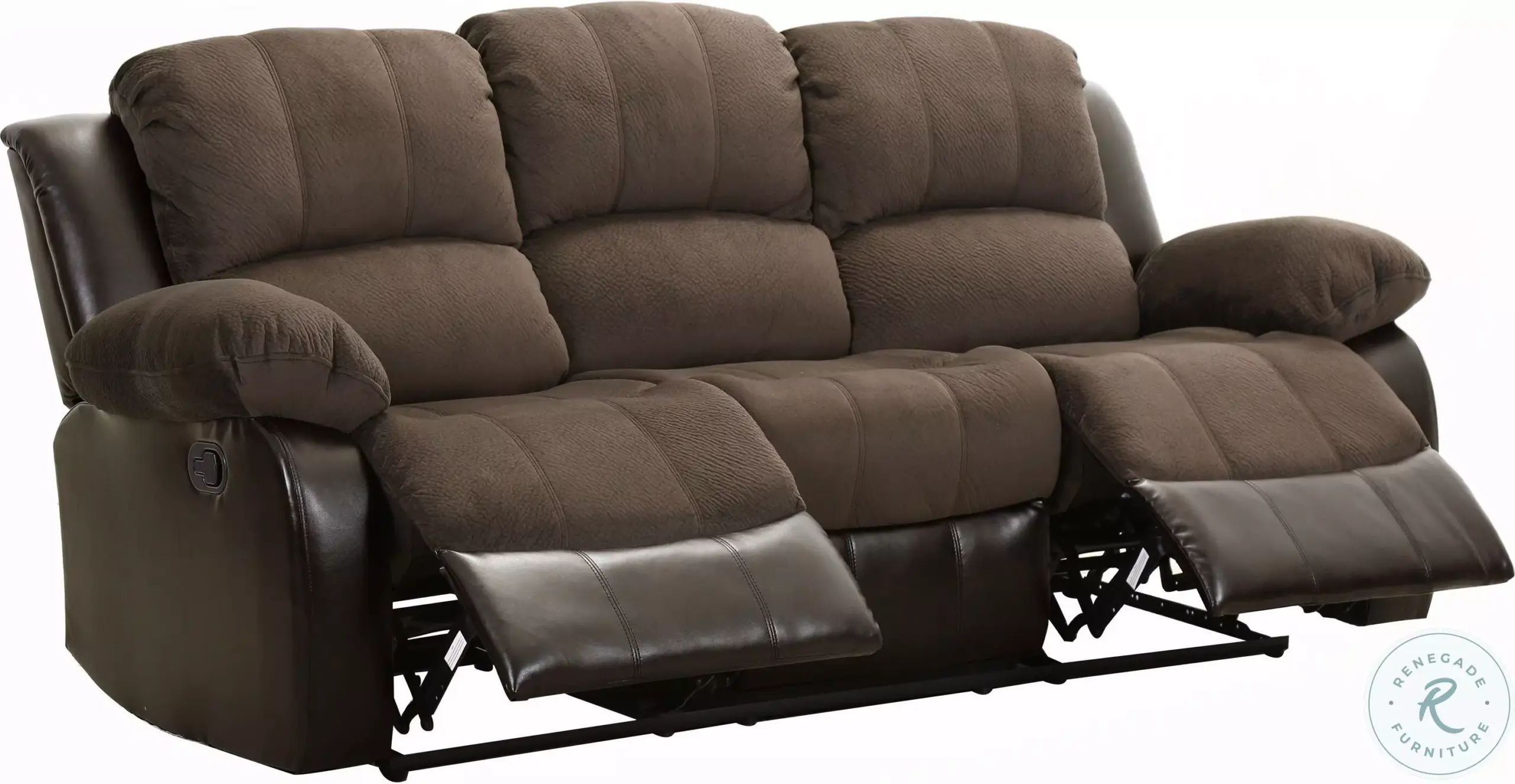Cranley Dark Brown Double Reclining Sofa From Homelegance (9700Fcp-3) | Coleman Furniture throughout Homelegance Cranley Double Reclining Sofa, Brown Leather