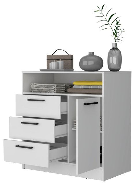 Cresco 3 Drawer Dresser - Transitional - Dressers - By Fm Furniture | Houzz regarding Cresco 3 Drawer Dresser, White