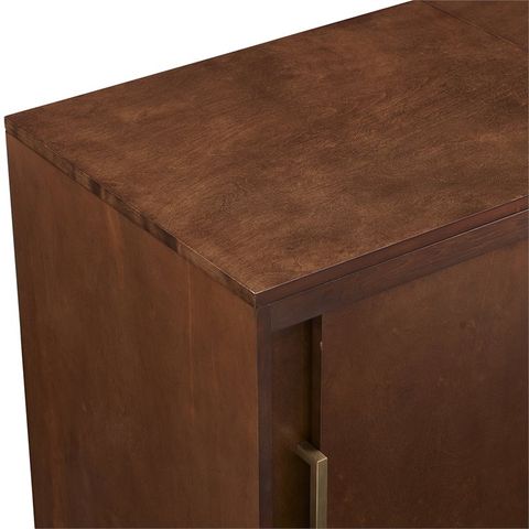 Crosley Furniture Everett Wood Media Console Table In Mahogany/Gold ... in Everett Media Console Mahogany