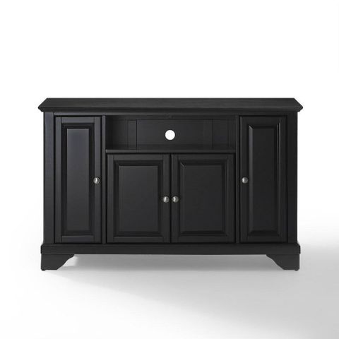 Crosley Furniture Lafayette 48 In. Black Wood Tv Stand Fits Tvs Up To ... with regard to Beautiful Black Wood Tv Stand