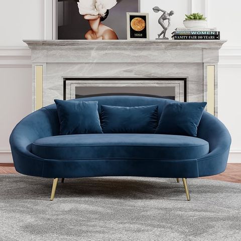 Curved Blue Velvet Sofa | Baci Living Room intended for Beyond Aesthetics Understanding the Craftsmanship of Elegant Blue Velvet Sofas