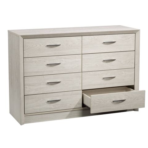 Customer Reviews: Corliving Newport 8 Drawer Dresser White Washed Oak ... within Hikaru Dresser, White Wash