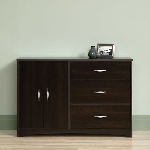 Dark Brown Wooden Chest Drawers Dresser Combo Storage Cabinet Clothes ... pertaining to Anemone Dresser, Dark Brown