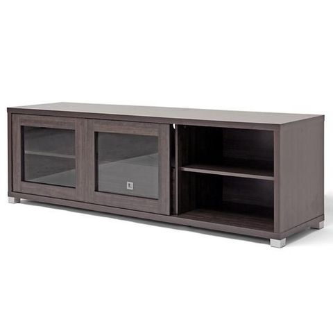 Dark Wood Tv Cabinet With Glass Doors - Glass Door Ideas within Viveka Dark Brown Wood Tv Cabinet With 2 Glass Doors And 2 Doors, 70"