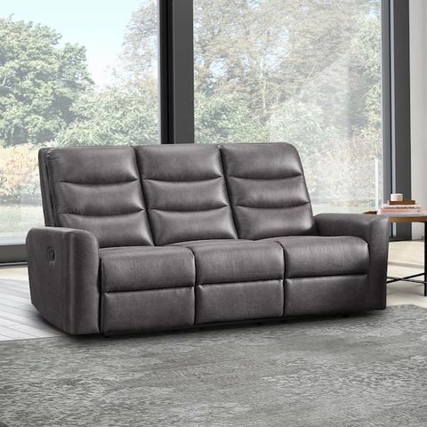 Devon & Claire Bentley Gray Fabric Manual Recliner Sofa Rx-M465-Gry-3 ... intended for Beyond the Look Understanding the Craftsmanship of Bentley Sofas
