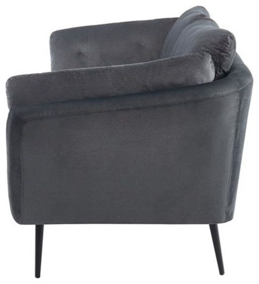 Divani Casa Cody Modern Polyester Fabric &amp; Metal Upholstered Sofa In ... intended for How the Metal Accents on the Cody Sofa Enhance Its Contemporary Appeal