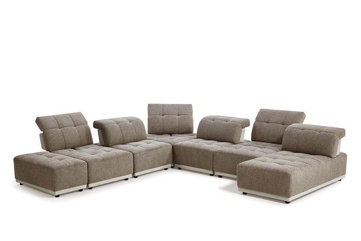 Divani Casa Ekron - Modern Brown &amp; Beige Fabric Modular Sectional Sofa with Unveiling the Divani Casa Bentley Sofa A Deep Dive into Modern Velvet Comfort