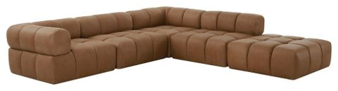 Divani Casa Everest Modern Brown Leather Modular Sectional Sofa ... inside Unveiling the Divani Casa Bentley Sofa A Deep Dive into Modern Velvet Comfort
