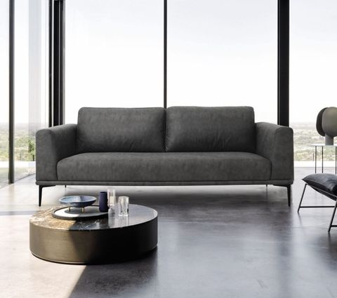 Divani Casa Jada - Modern Dark Grey Loveseat | Atlas Furniture Imports regarding How the Metal Accents on the Cody Sofa Enhance Its Contemporary Appeal