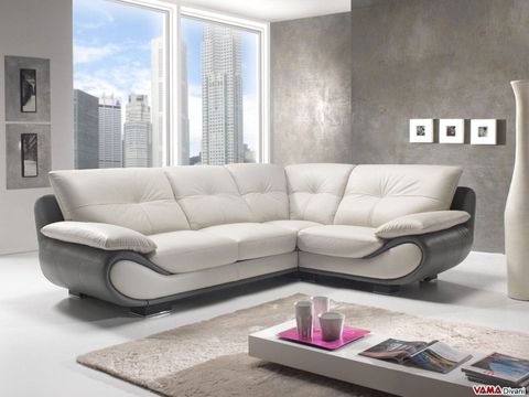 Divano In Pelle Moderno New Zealand - Vama Divani throughout Divani Casa Gentle Modern Beige Pattern Fabric Sofa