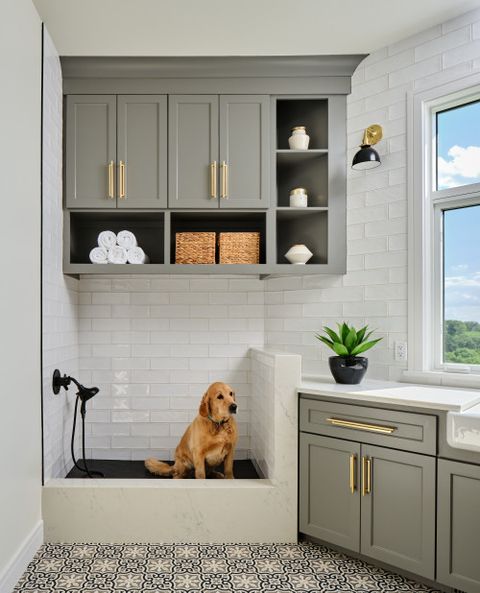 Dog Wash Station Ideas For Home - 75+ Photos - Happy Oodles throughout Stylish Laundry Room With A Dog Wash Station And A Drying Closet
